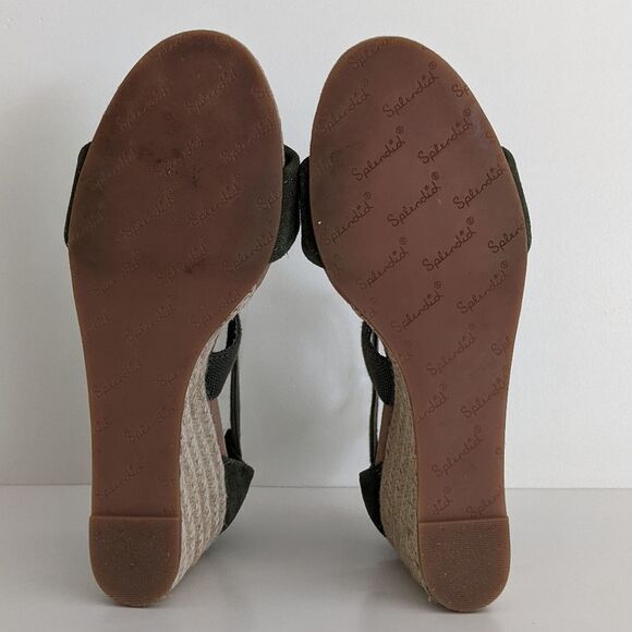 Splendid Green Suede Espadrilles Wedge Sandals Women's 8.5 - Picture 8 of 10